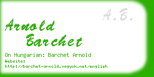 arnold barchet business card